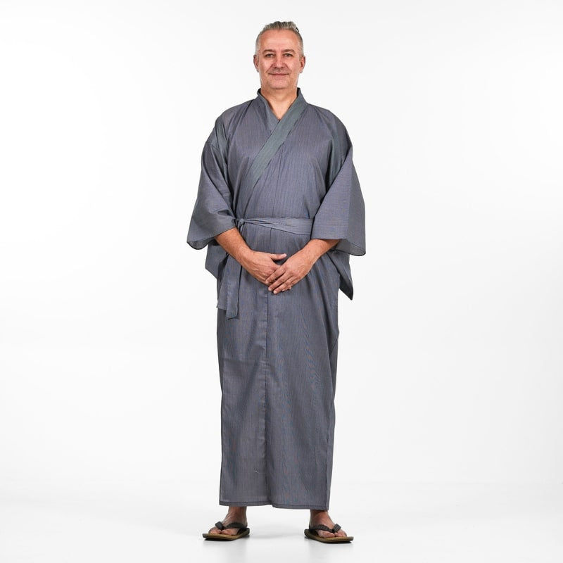 Kimono Yukata de rayas para hombre - S