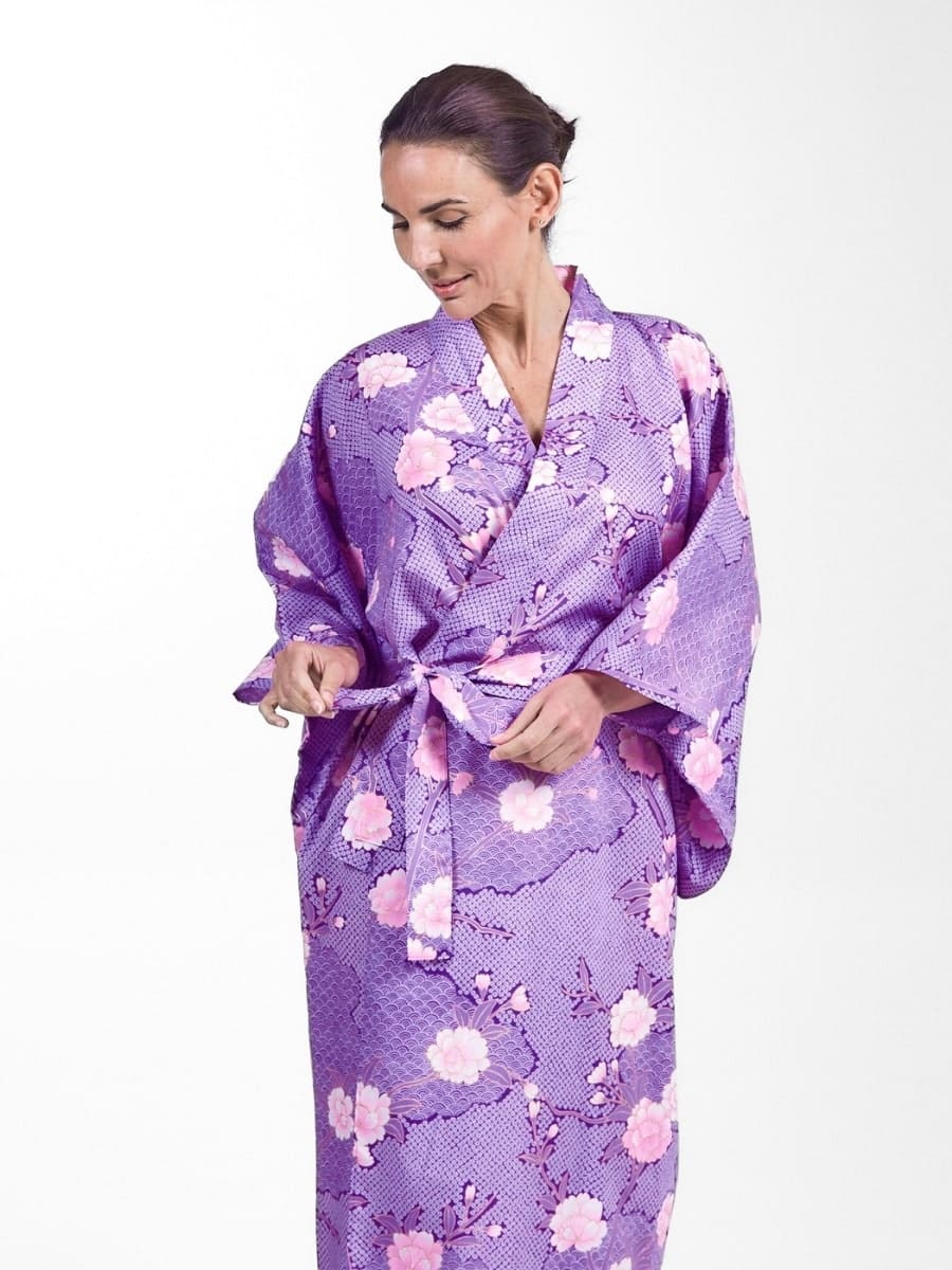 Kimono Yukata Sakura to Kumo Mujer