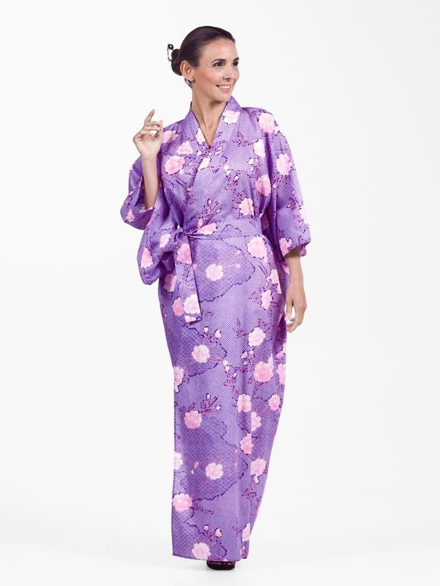 Kimono Yukata Sakura to Kumo Mujer S