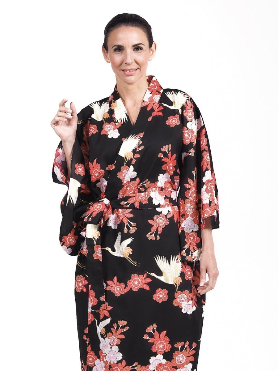 Kimono Yukata Tsuru to Ouka Mujer