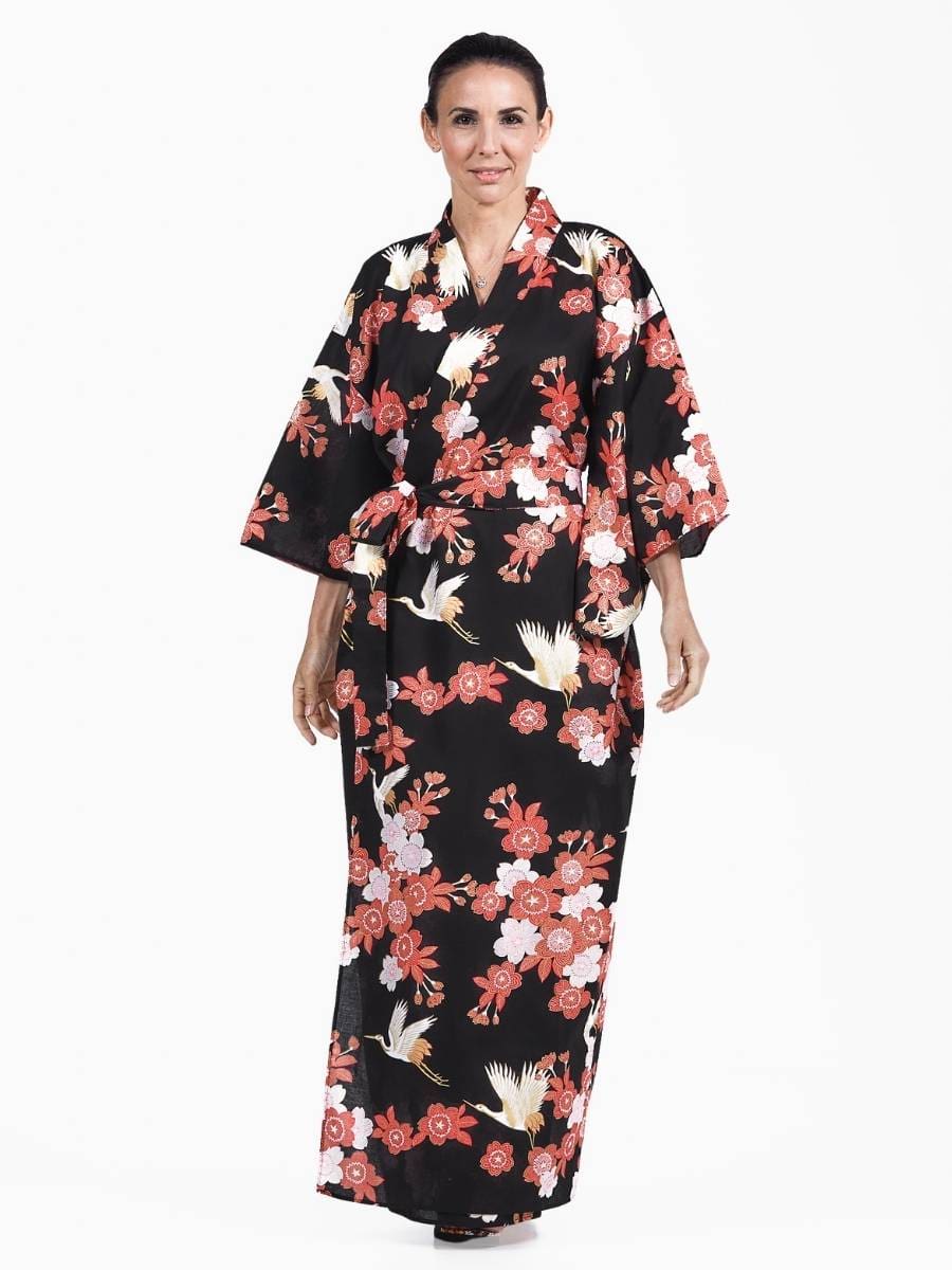Kimono Yukata Tsuru to Ouka Mujer