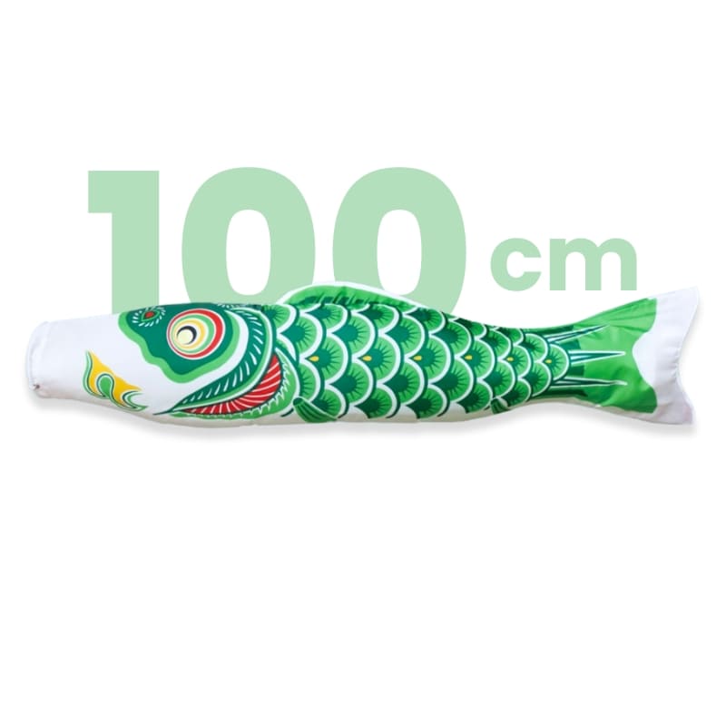 Koinobori tradicional japonés verde - 100 cm