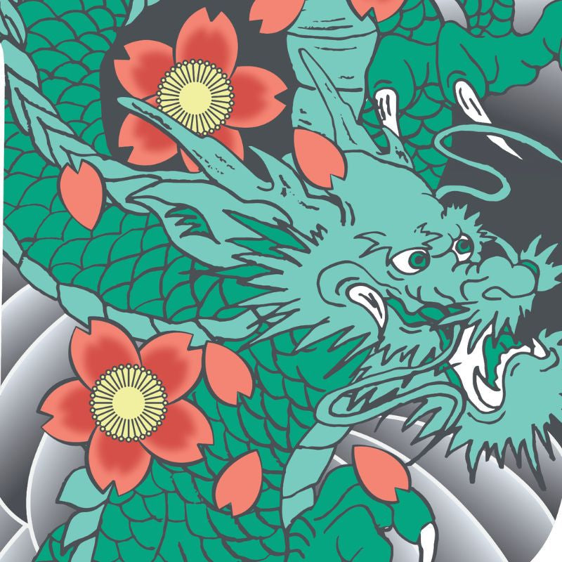 Koinobori Tattoo Dragón - 100 cm