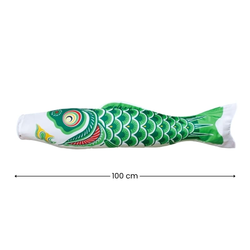 Koinobori Tradicional Japonés Verde - 100 cm