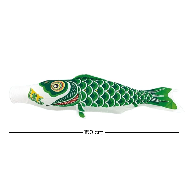Koinobori Tradicional Japonés Verde - 150 cm