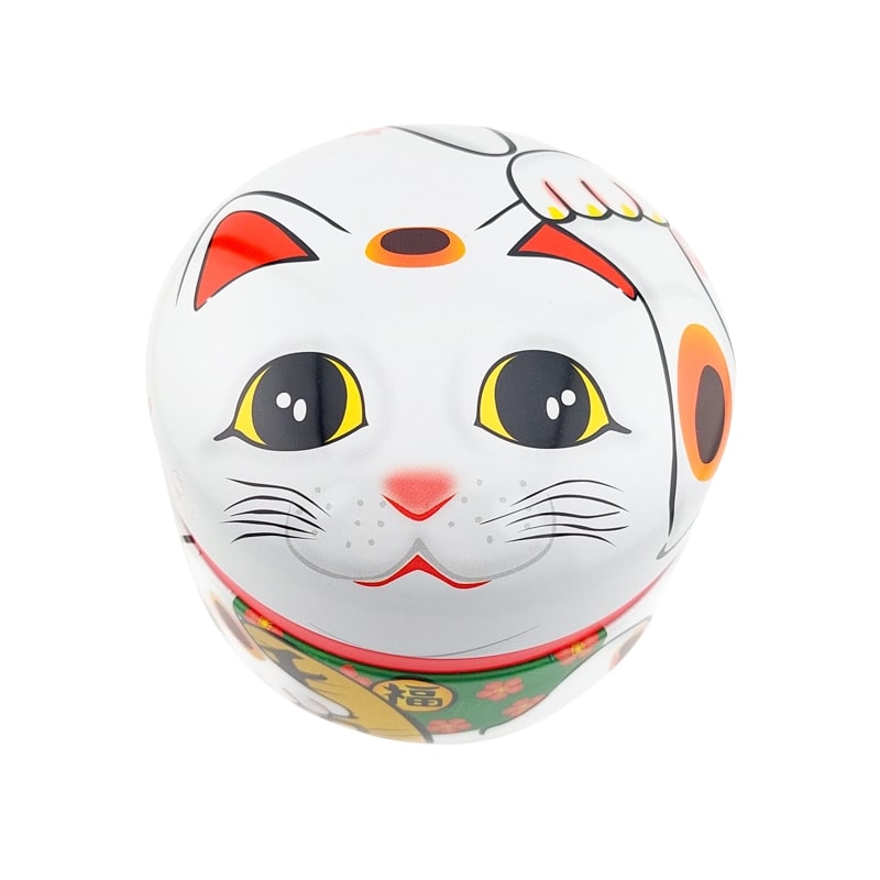 Lata Blanca para Té Maneki Neko