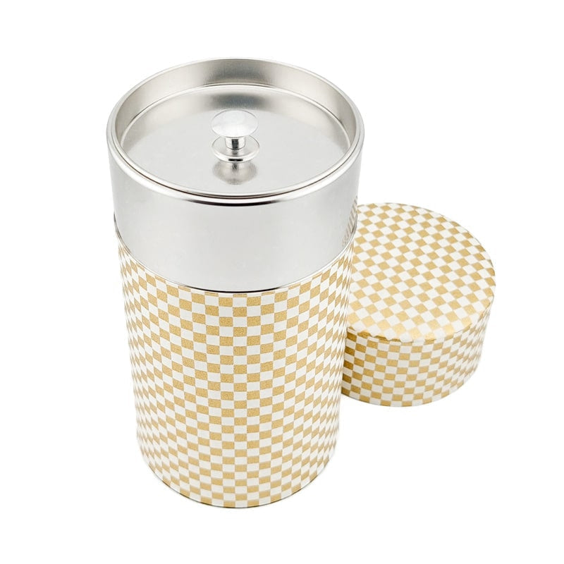 Lata de Té Japonesa Damier Dorado
