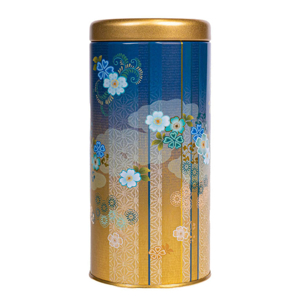 Lata de Té Japonesa de Metal - Bokashi Azul