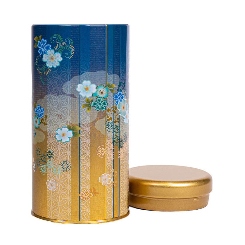Lata de Té Japonesa de Metal - Bokashi Azul