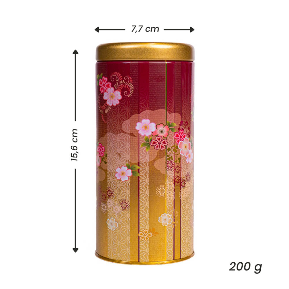 Lata de Té Japonesa de Metal - Bokashi Roja