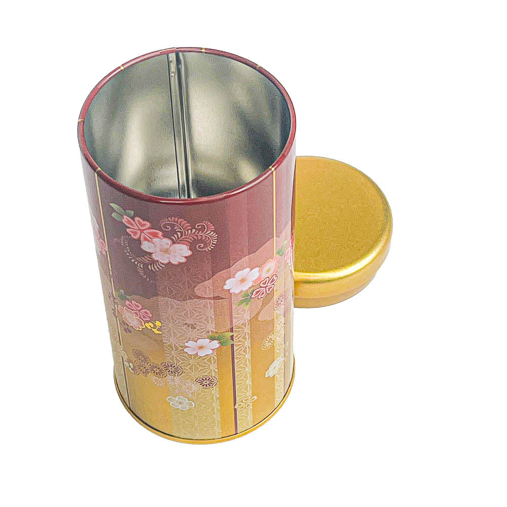 Lata de Té Japonesa de Metal - Bokashi Roja