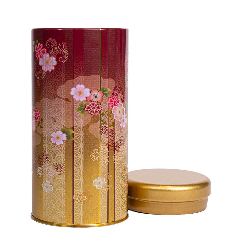 Lata de Té Japonesa de Metal - Bokashi Roja