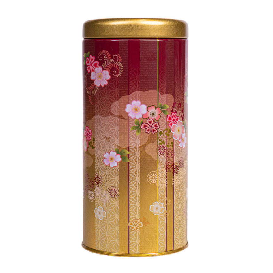 Lata de Té Japonesa de Metal - Bokashi Roja