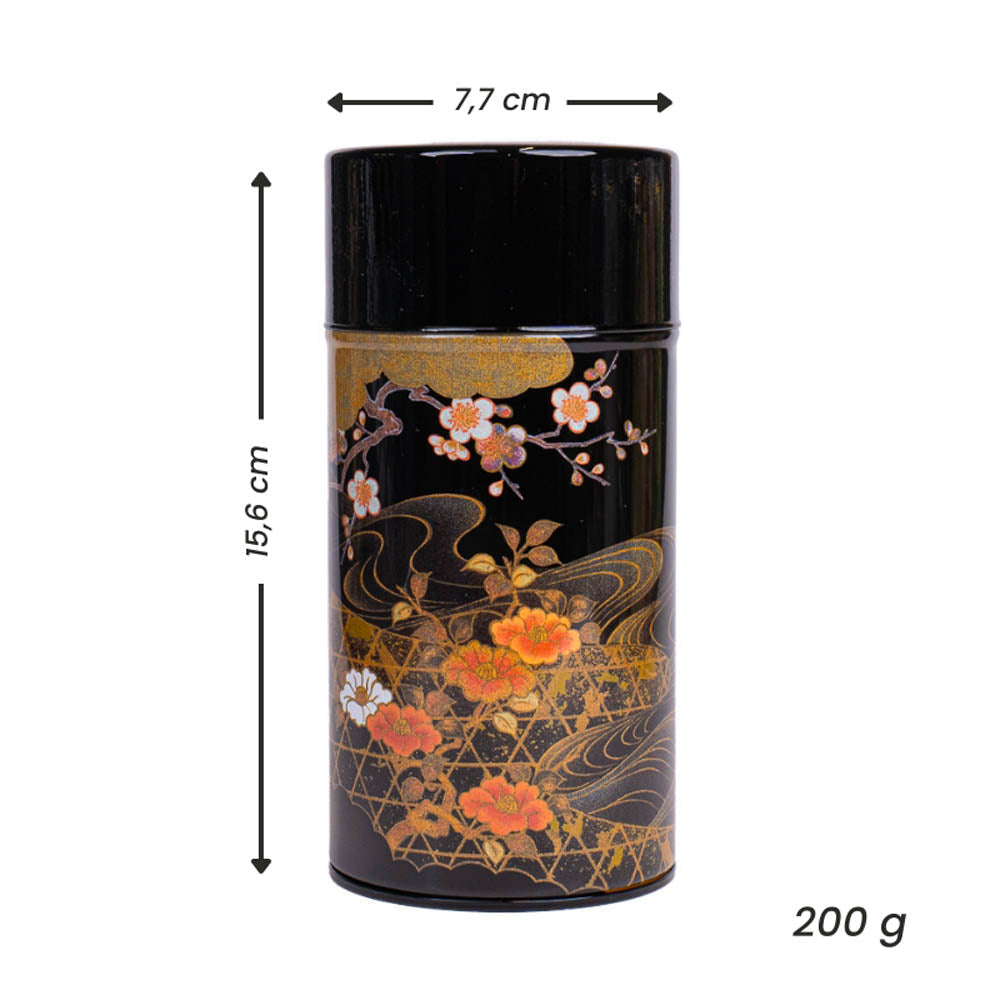 Lata de Té Japonesa de Metal - Köetsu Negra Lacada