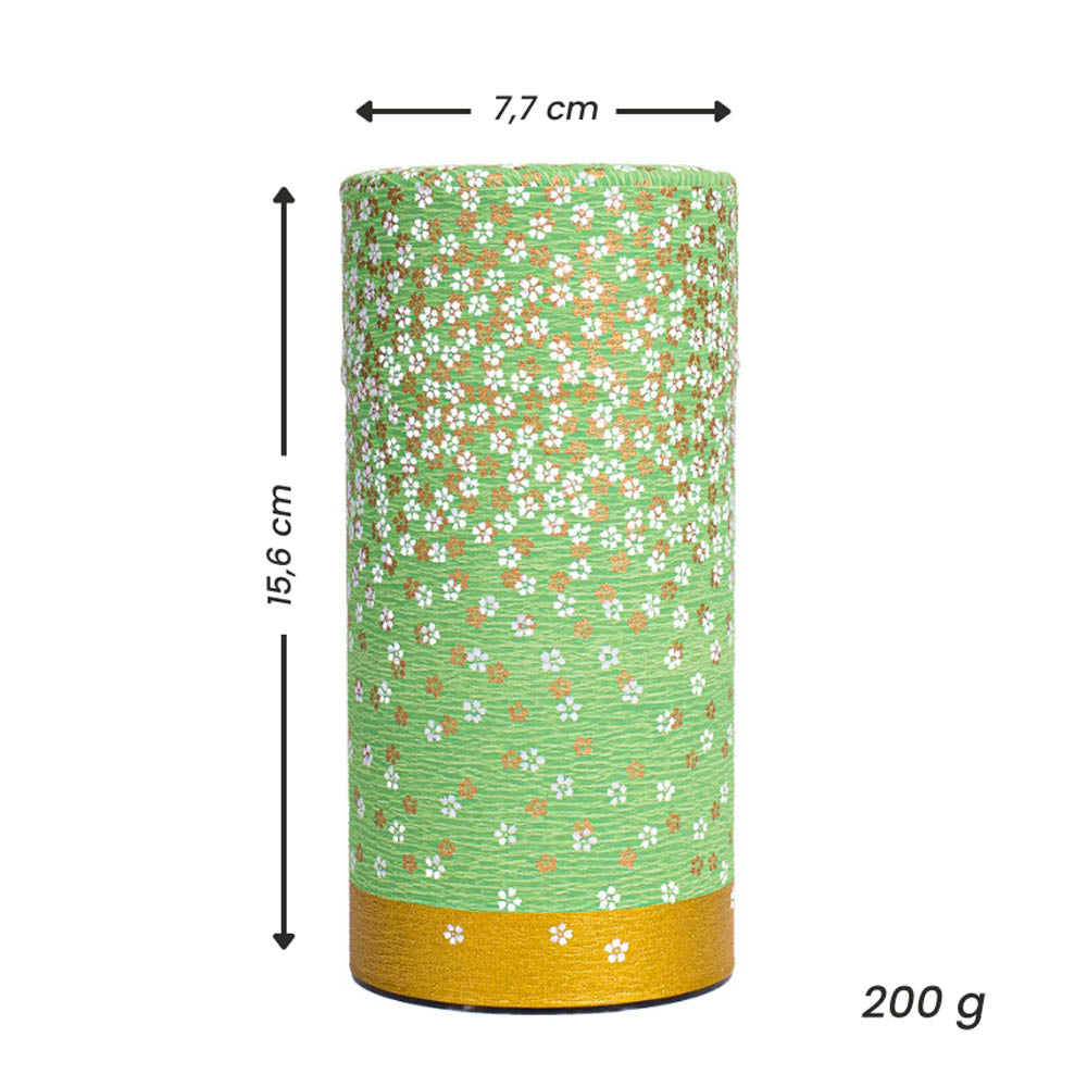 Lata de Té Japonesa de Washi - Hanazono Verde