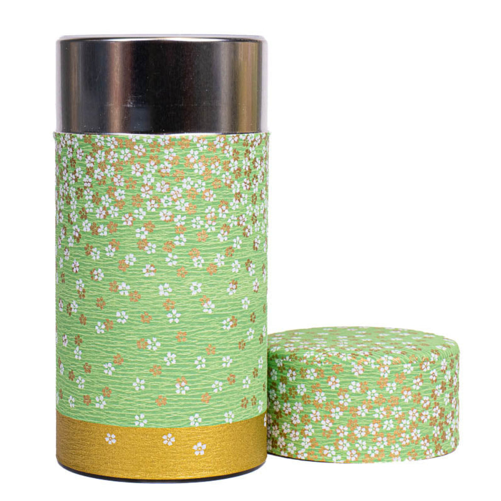 Lata de Té Japonesa de Washi - Hanazono Verde