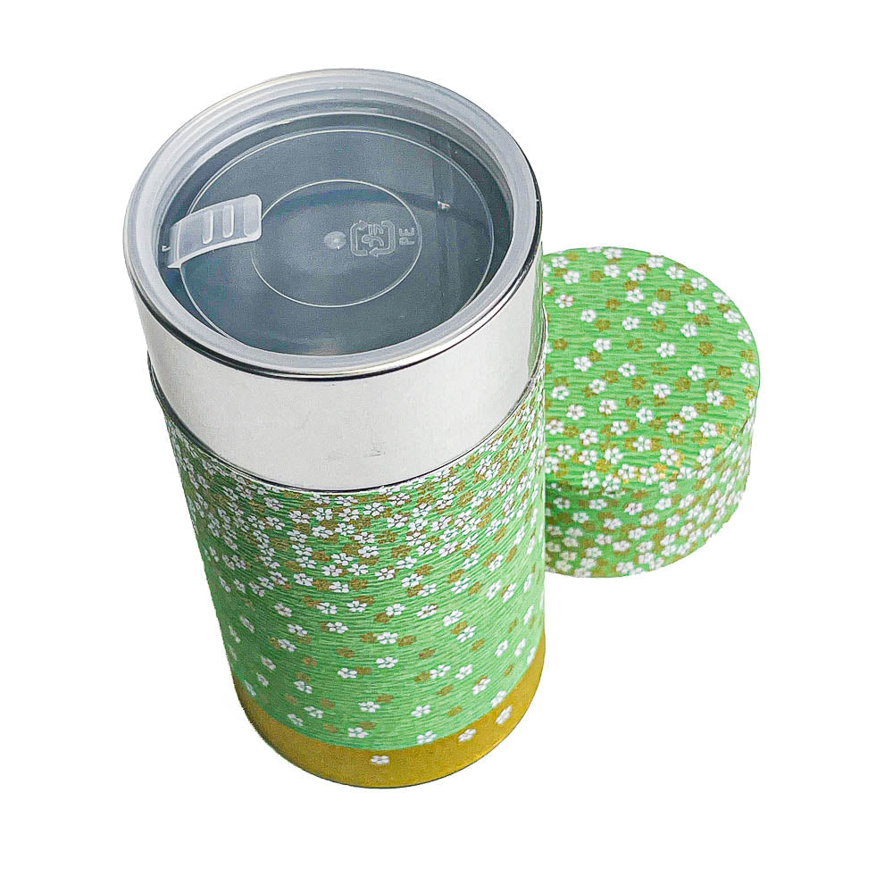 Lata de Té Japonesa de Washi - Hanazono Verde