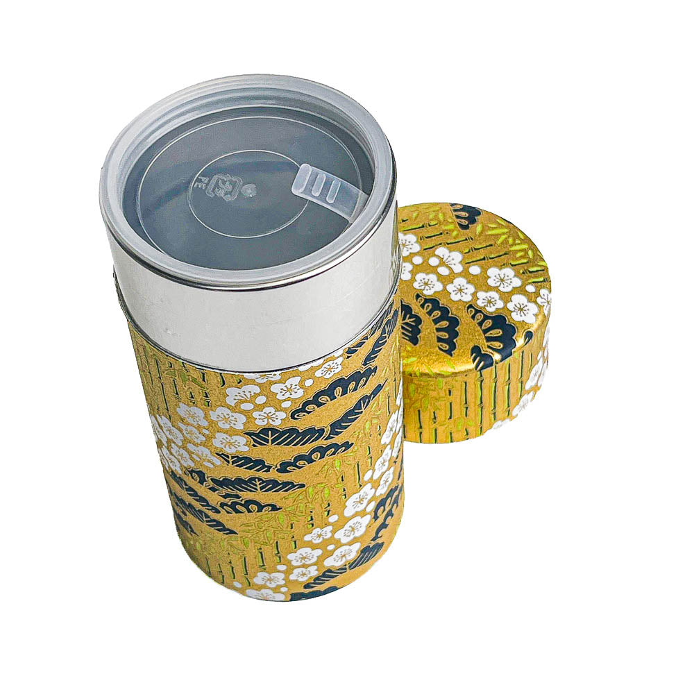 Lata de Té Japonesa de Washi - Takeshirabe Dorada