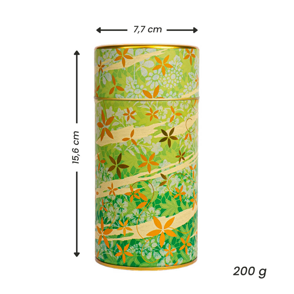 Lata de Té de Metal - Floral Verde