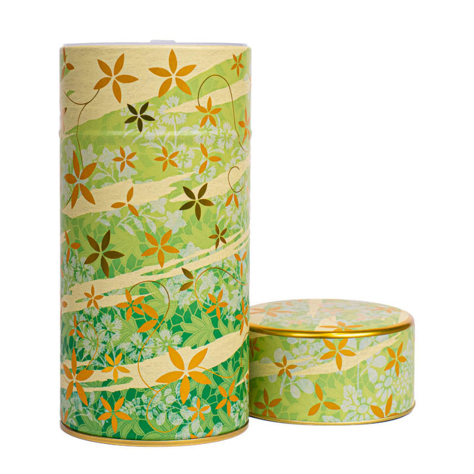 Lata de Té de Metal - Floral Verde