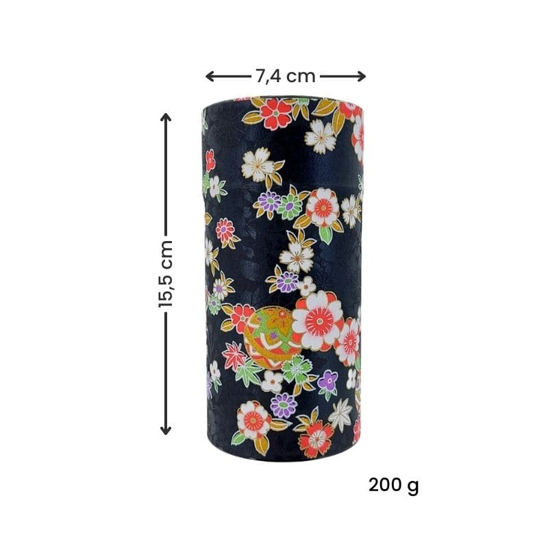 Lata de Té Papel Washi Negro