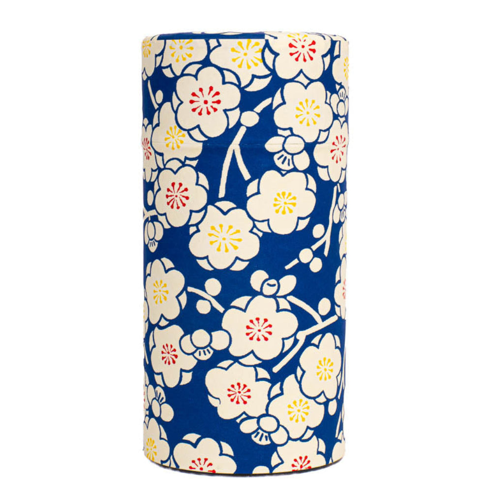 Lata de Té de Washi - Ume Azul
