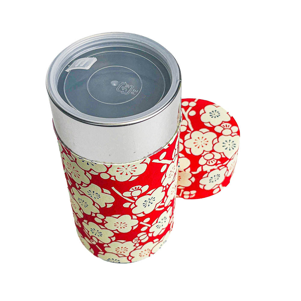 Lata de Té de Washi - Ume Roja