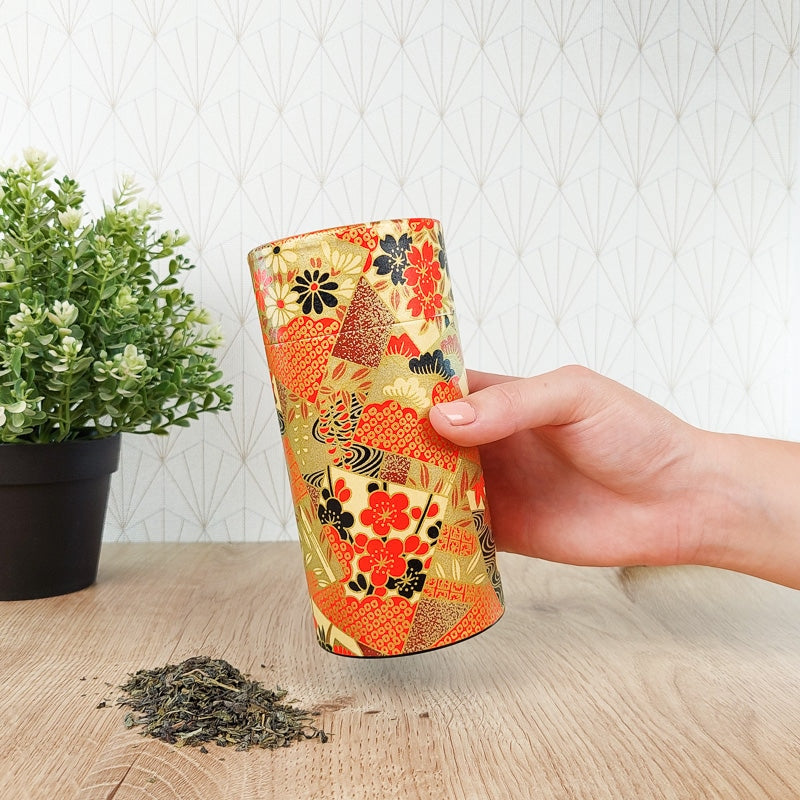 Lata de Té Japonesa Washi Hana