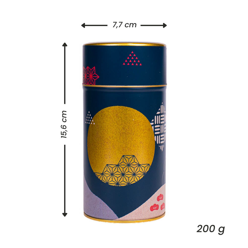 Lata para Té Japonesa - Azul Noche y Luna Dorada