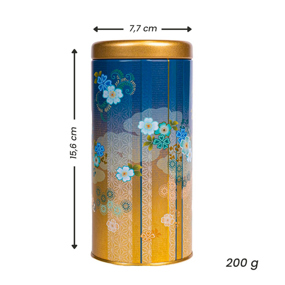 Lata para Té Japonesa - Bokashi Azul