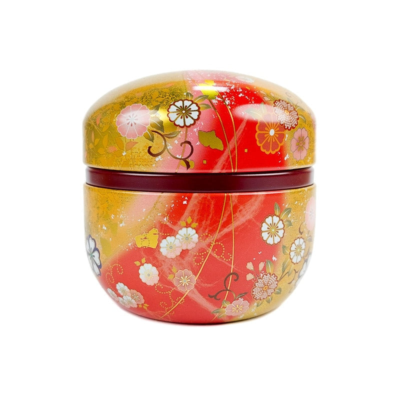Lata para Té Redonda Dorada y Roja