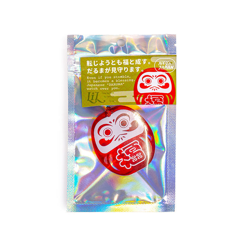 Llavero - Daruma Rojo Fluorescente