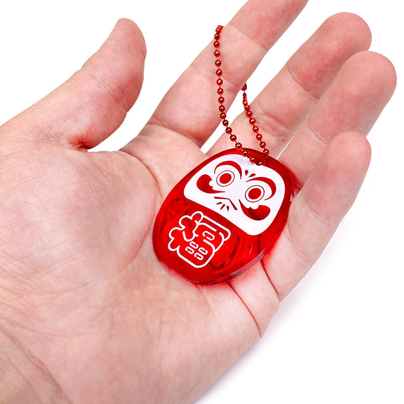 Llavero - Daruma Rojo Fluorescente
