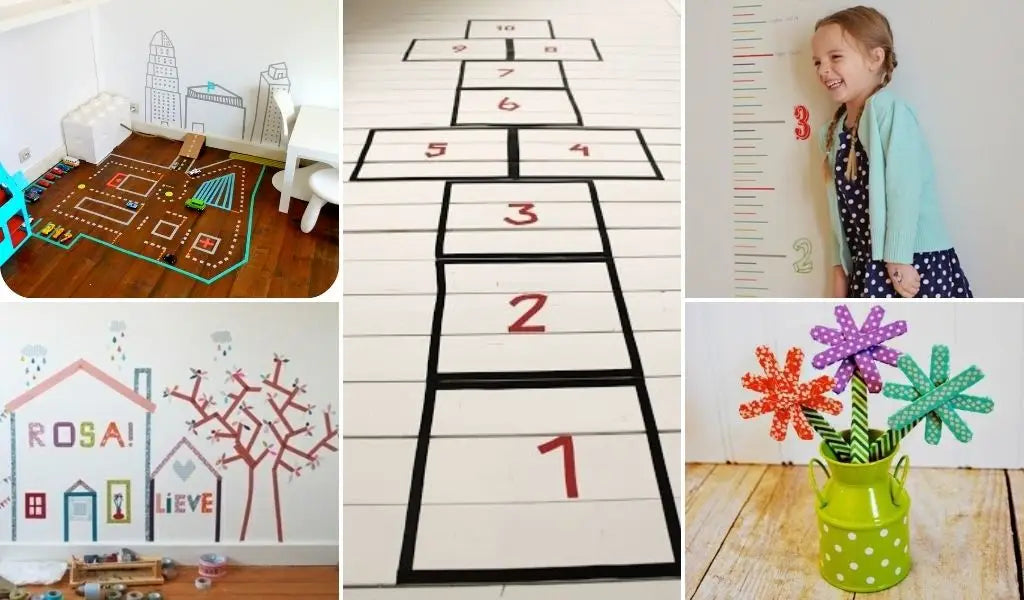 juegos creativos para los niños con masking tape