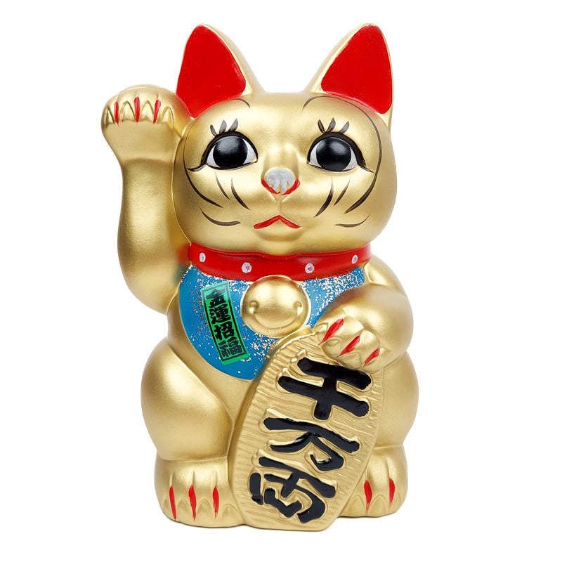 Maneki Neko Seto Dorado - 24 cm