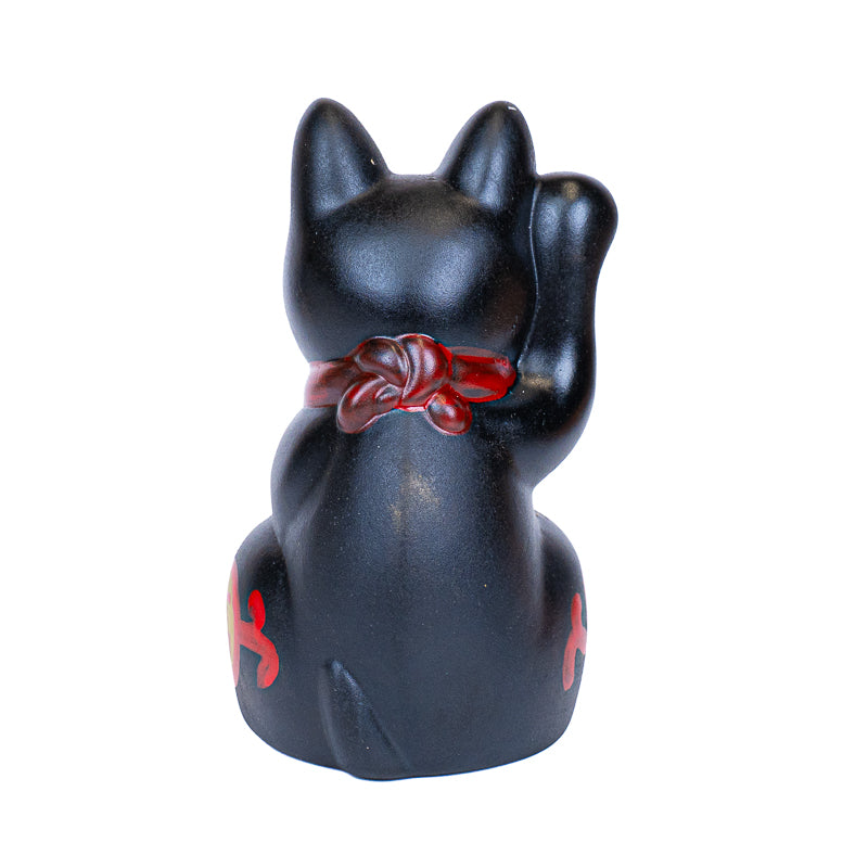 Maneki Neko Japonés - Cerámica Negra