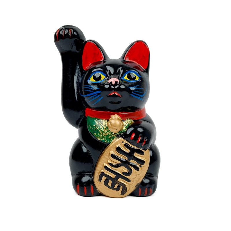 Maneki Neko Seto Negro - 13 cm