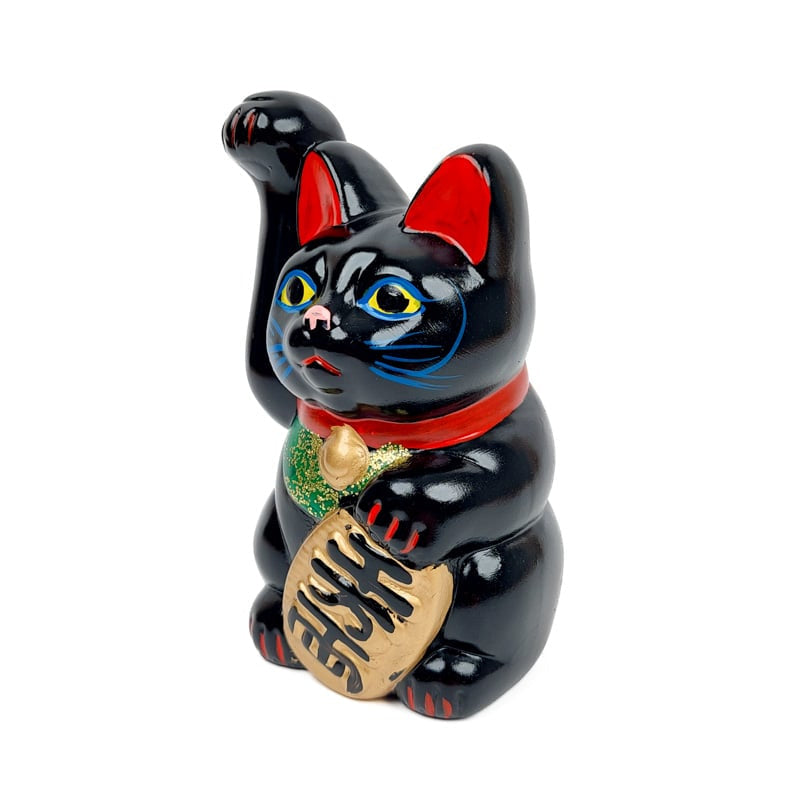 Maneki Neko Seto Negro - 13 cm