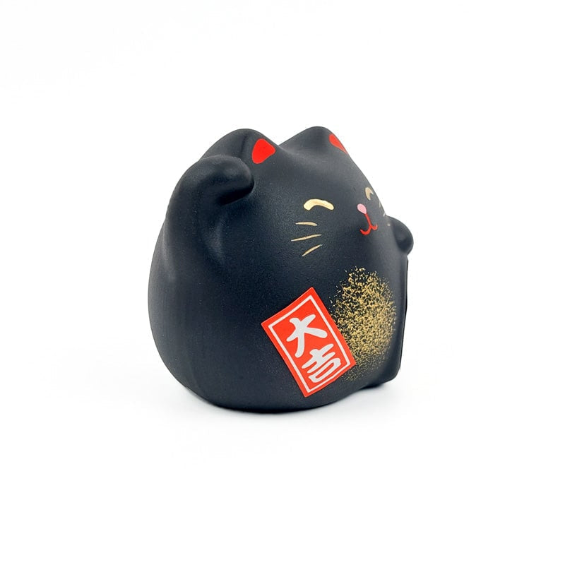 Maneki Neko Redondo Negro
