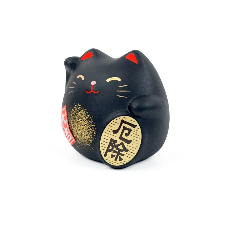 Maneki Neko Redondo Negro