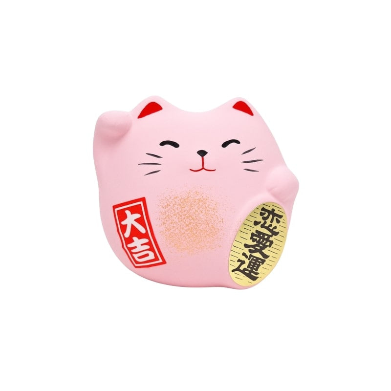 Maneki Neko Redondo Rosa