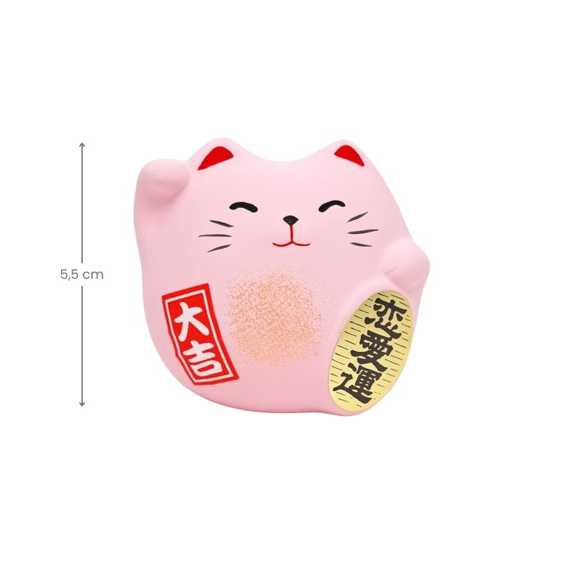 Maneki Neko Redondo Rosa