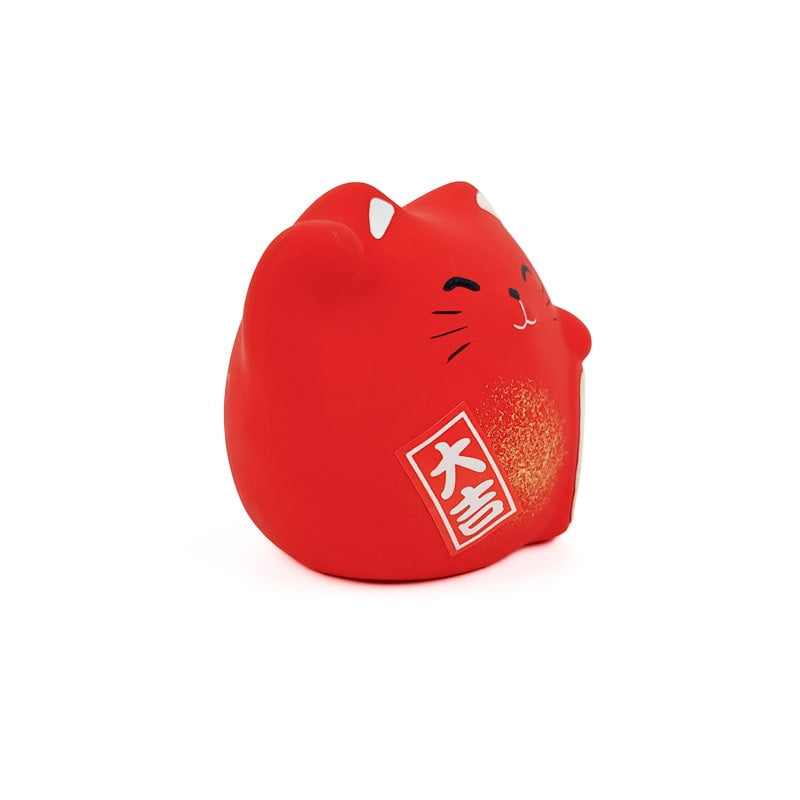 Maneki Neko Redondo Rojo