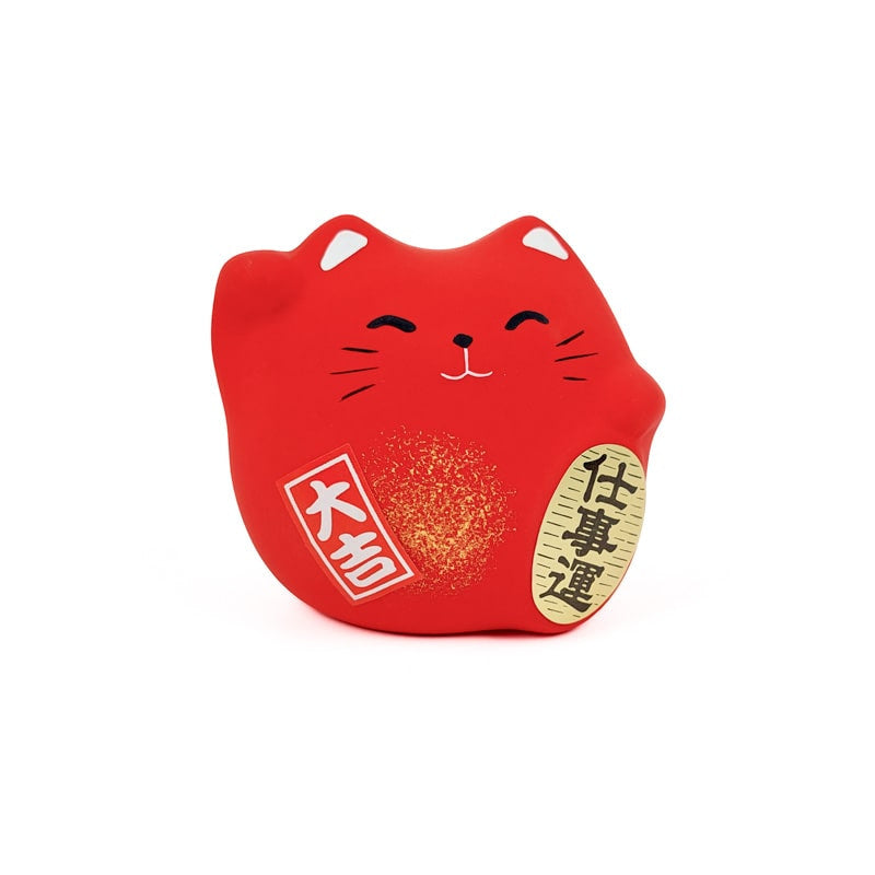 Maneki Neko Redondo Rojo