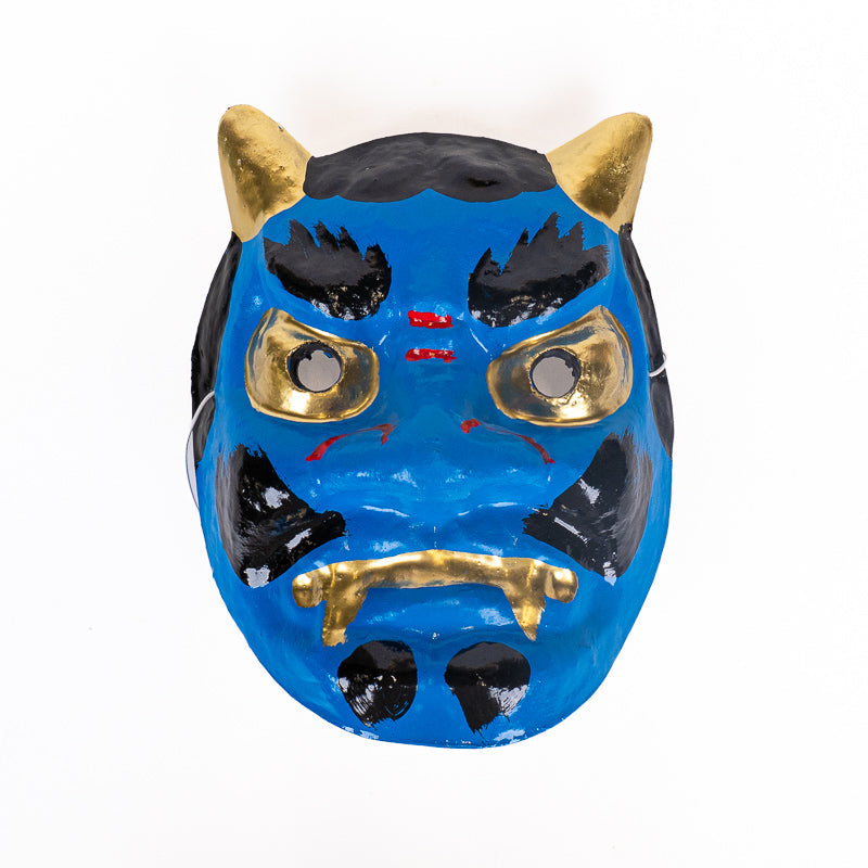 Máscara Oni Japonesa Papel Maché - Azul