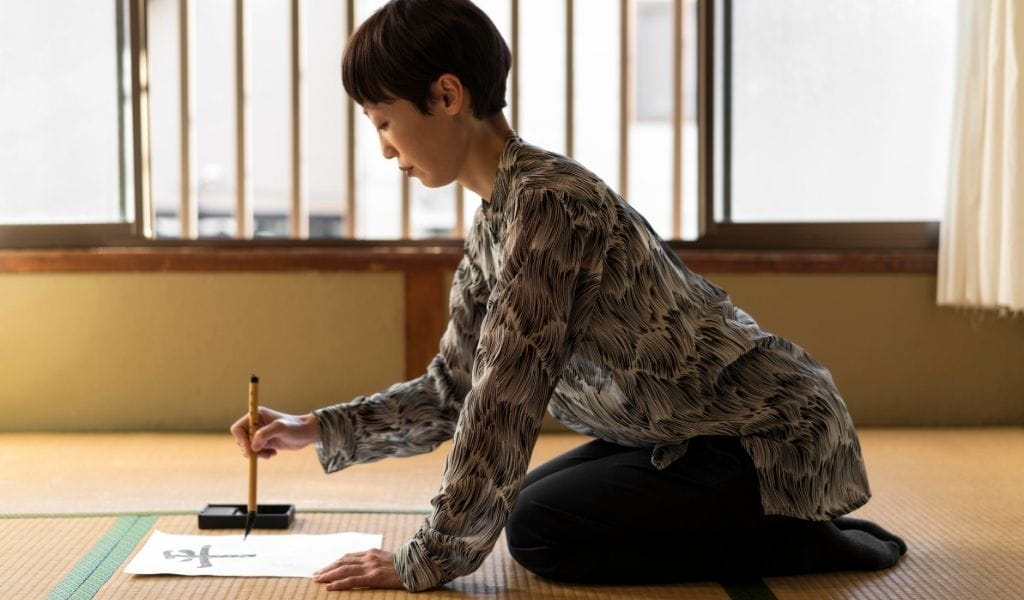 meditación zen y caligrafía