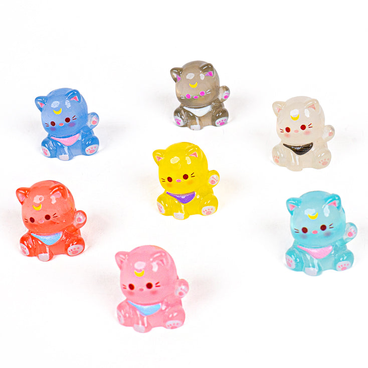Mini Figura - Gato Colorido Fosforescente