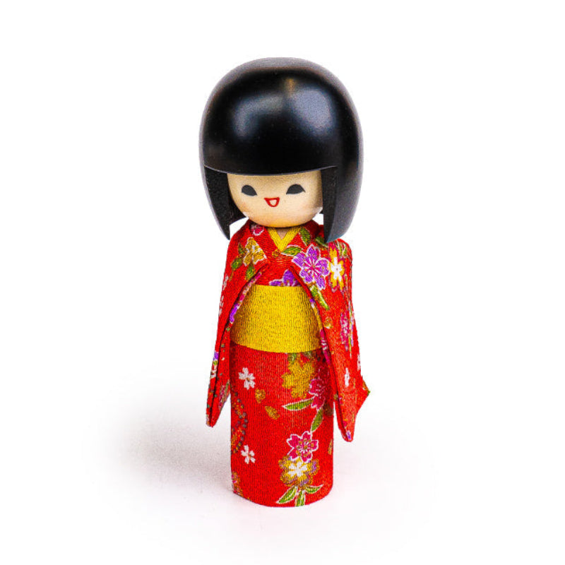 Muñeca Japonesa Kokeshi - Egao Roja