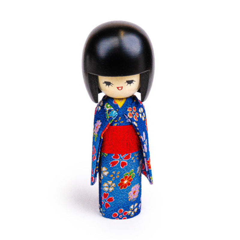 Muñeca Japonesa Kokeshi - Kimono Azul