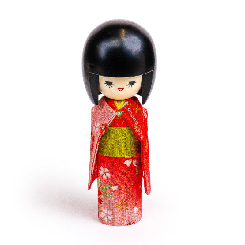 Muñeca Japonesa Kokeshi - Kimono Rojo